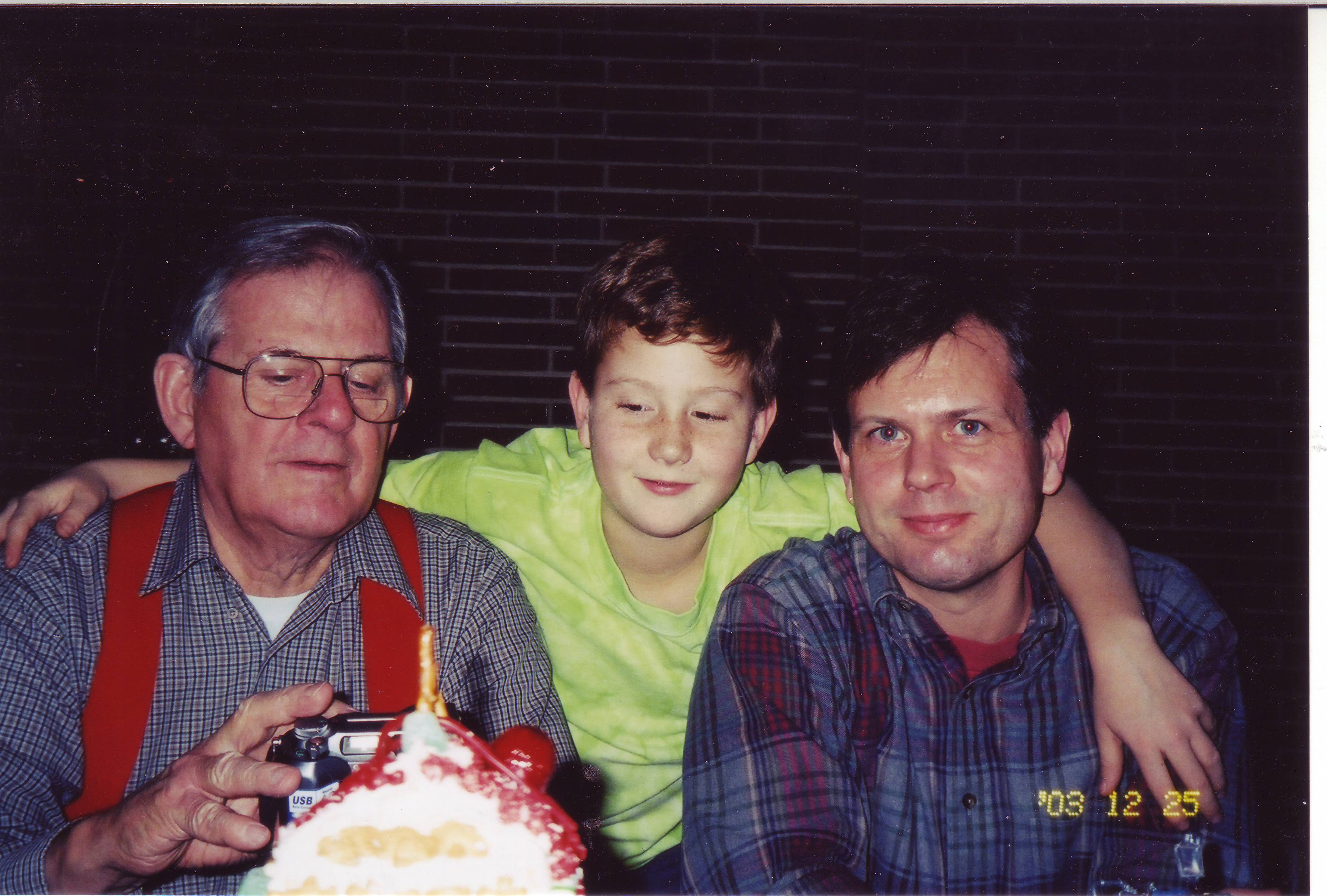 Three generations: Jack, Mike, and Matt, 2003